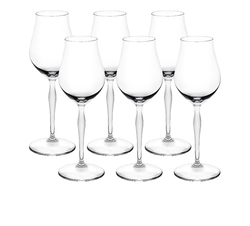 Set of 6 cognac glasses 100 points in clear crystal - Lalique